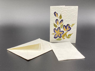 "Mulberry Tree" Notecards with handmade paper & real flowers