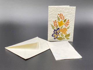 "Mulberry Tree" Notecards with handmade paper & real flowers