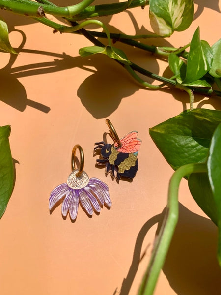 Not Picasso - Bee and Flower Earrings