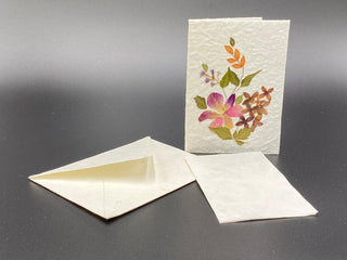 "Mulberry Tree" Notecards with handmade paper & real flowers