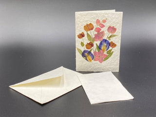 "Mulberry Tree" Notecards with handmade paper & real flowers