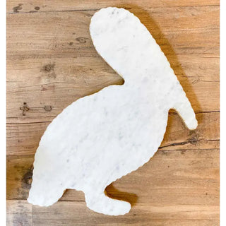 Pelican Marble Serving Board White/Gold