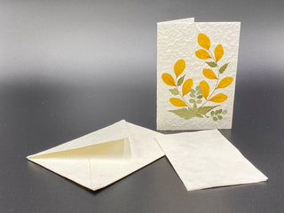 "Mulberry Tree" Notecards with handmade paper & real flowers