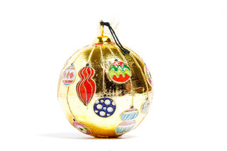 ORNAMENTS HANGING CLOISONNE ORNAMENT (METALLIC GOLD)