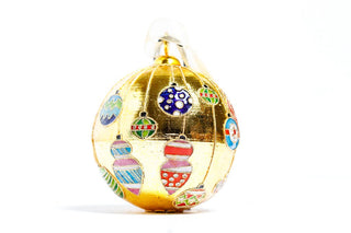 ORNAMENTS HANGING CLOISONNE ORNAMENT (METALLIC GOLD)