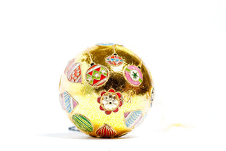 ORNAMENTS HANGING CLOISONNE ORNAMENT (METALLIC GOLD)