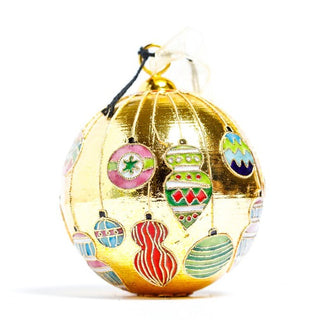 ORNAMENTS HANGING CLOISONNE ORNAMENT (METALLIC GOLD)