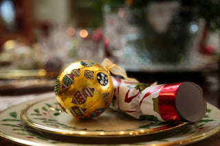 ORNAMENTS HANGING CLOISONNE ORNAMENT (METALLIC GOLD)