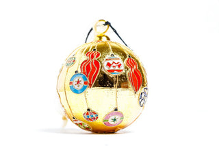 ORNAMENTS HANGING CLOISONNE ORNAMENT (METALLIC GOLD)