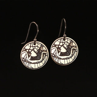CRESCENT CITY CITYSCAPE ROUND BRASS/SILVER EARRINGS