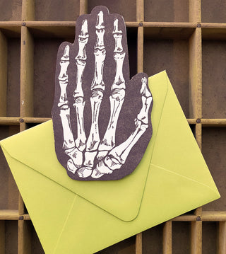 SKELETON HAND DIE CUT CARD