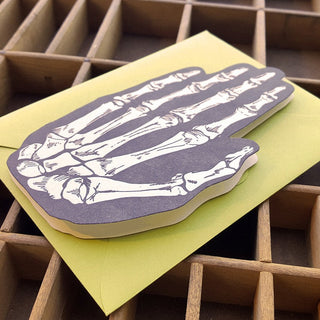 SKELETON HAND DIE CUT CARD