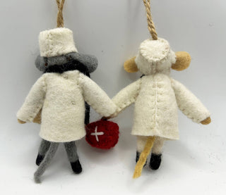 Felt Mouse "Dr. Gazpacho" & "Nurse Linguini" ornaments