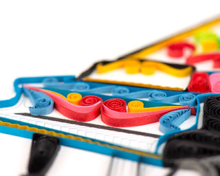 Grand Piano Quilled Greeting Card