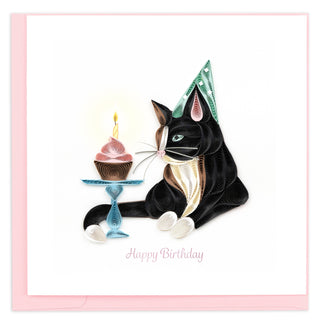 Quilled Cat Birthday Card