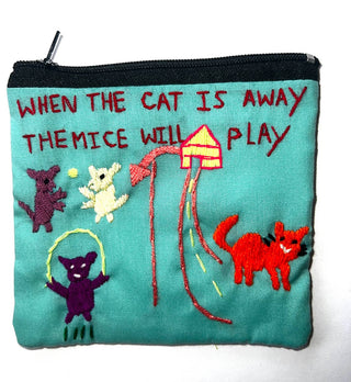 "Chalee" Hand Embroidered Pouches by Hmong Youth in Laos
