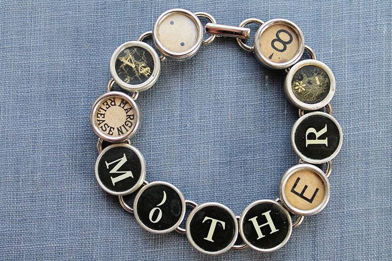 Custom Typewriter Key Bracelet