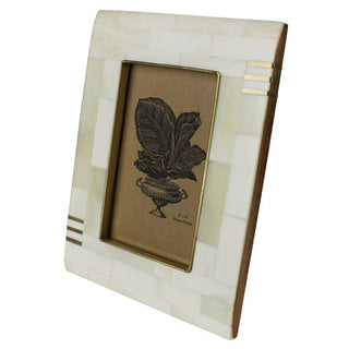 Acacia, Bone & Brass Frame, 4x6