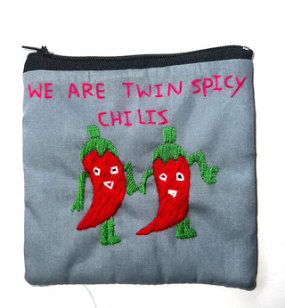 "Chalee" Hand Embroidered Pouches by Hmong Youth in Laos