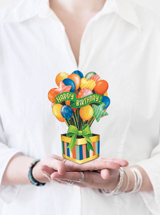 Mini Birthday Balloons Pop-Up Greeting Card