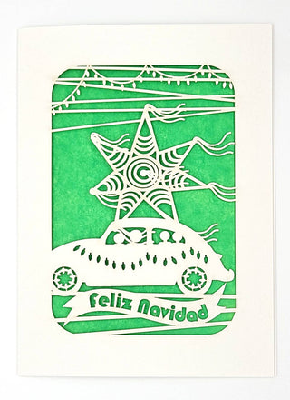 Feliz Navidad with a VW bug y Pinta: Lime Green / A2