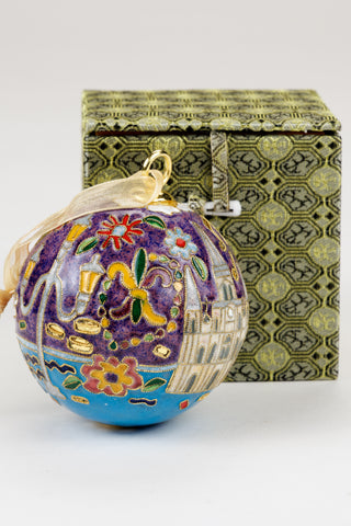 NOLA Laissez Les bon Temps Roulez Cloisonne Christmas Ornament (Purple)