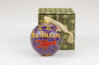 New Orleans Original Ornament with Icons All over (Purple)