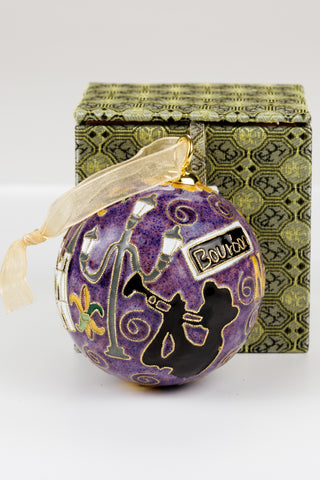 New Orleans Original Ornament with Icons All over (Purple)