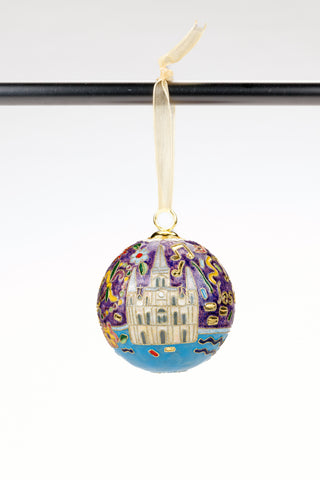 NOLA Laissez Les bon Temps Roulez Cloisonne Christmas Ornament (Purple)