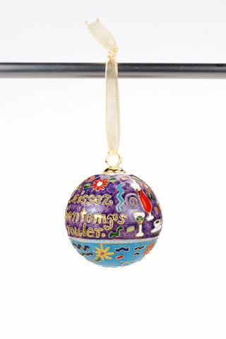 NOLA Laissez Les bon Temps Roulez Cloisonne Christmas Ornament (Purple)