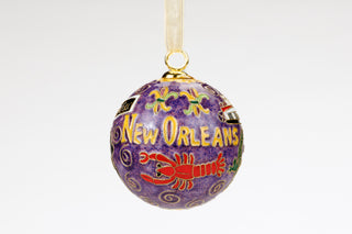 New Orleans Original Ornament with Icons All over (Purple)