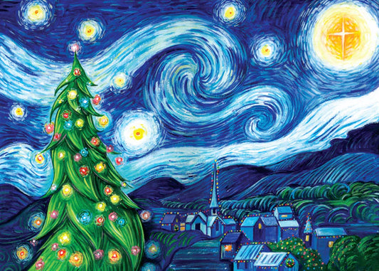 SILENT NIGHT, STARRY NIGHT(SINGLE NOTECARD)