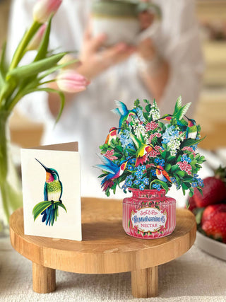 Mini Hummingbird Oasis Pop-up Greeting Card from Freshcut Paper