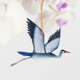 Heron Wooden Ornament by Tulia's Artisan Gallery