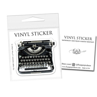 Underwood Typewriter Vinyl Sticker: Packaged Sticker