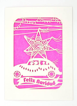 Feliz Navidad with a VW bug y Pinta: Lime Green / A2