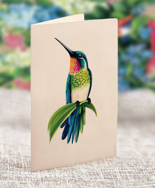 Hummingbird Oasis Pop-Up Greeting Card