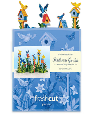 Mini Birdhouse Garden Pop-up Greeting Card