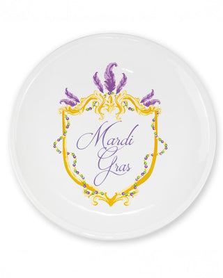 Mardi Gras Crest Round Platter