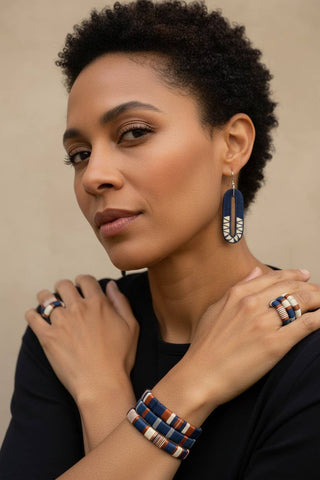Navy Earrings TAVWE Collection