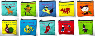 "Chalee" Hand Embroidered Pouches by Hmong Youth in Laos