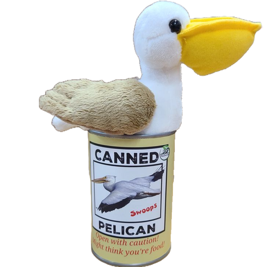 Swoops the Canned Pelican - Eco-Friendly and Recycled Gift