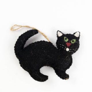 Ornament - Felt Black Cats - Halloween Decor! NEW!