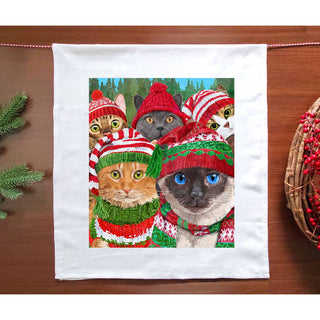 Cozy Kitties Holiday Tea Towel