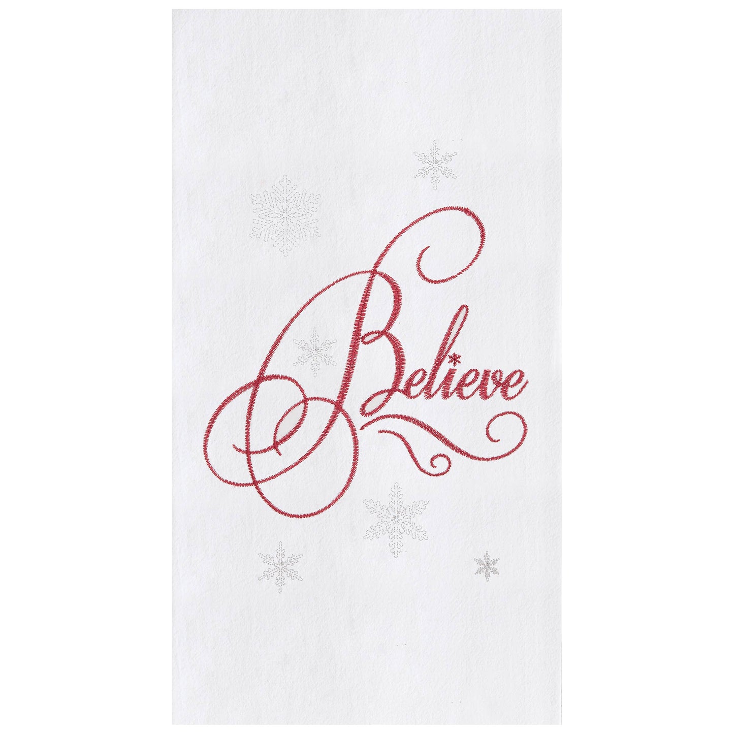 Christmas Believe Embroidered Flour Sack Kitchen Towel