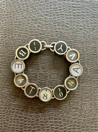 Custom Typewriter Key Bracelet