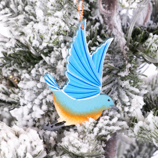 Eastern Bluebird Wooden Ornament by Tulia's Artisan Gallery