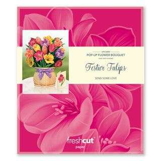 Festive Tulips Pop-up Greeting Card