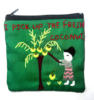 "Chalee" Hand Embroidered Pouches by Hmong Youth in Laos