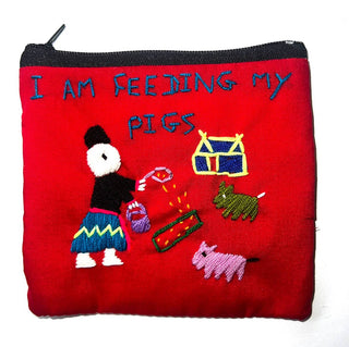 "Chalee" Hand Embroidered Pouches by Hmong Youth in Laos